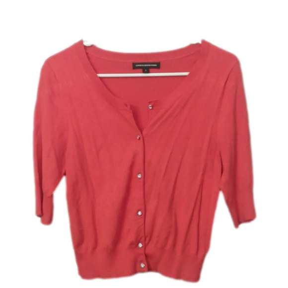 Express design studio women's Medium coral Orange Pink cardigan - Picture 1 of 4